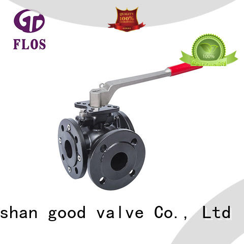switch 3 way flanged ball valve carbon for closing piping flow FLOS