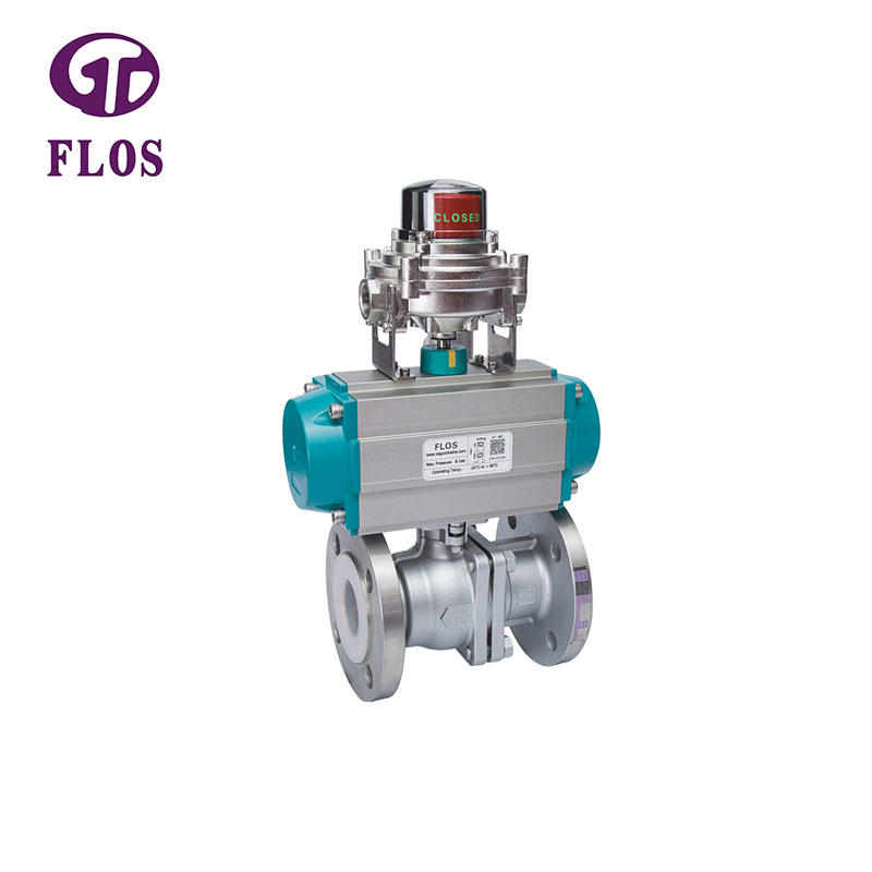 2 pc pneumatic ball valve with open-close position switch，flanged ends