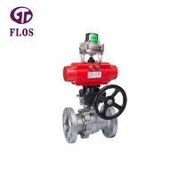 2 pc pneumatic&gear box ball valve with open-close position switch, flanged ends