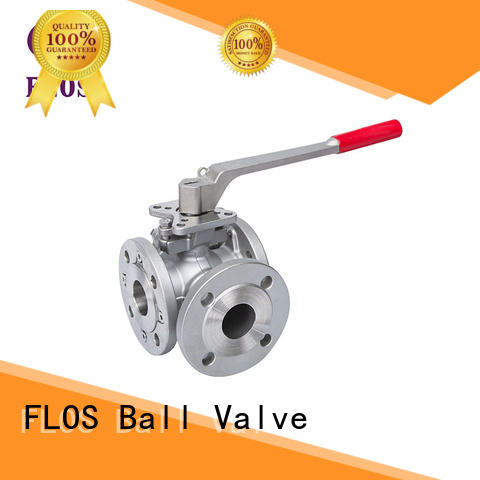 3 way manual stainless steel high-platform ball valve，flanged ends