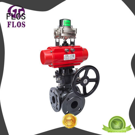 3 way pneumatic/worm carbon steel ball valve with open-close position switch，flanged ends