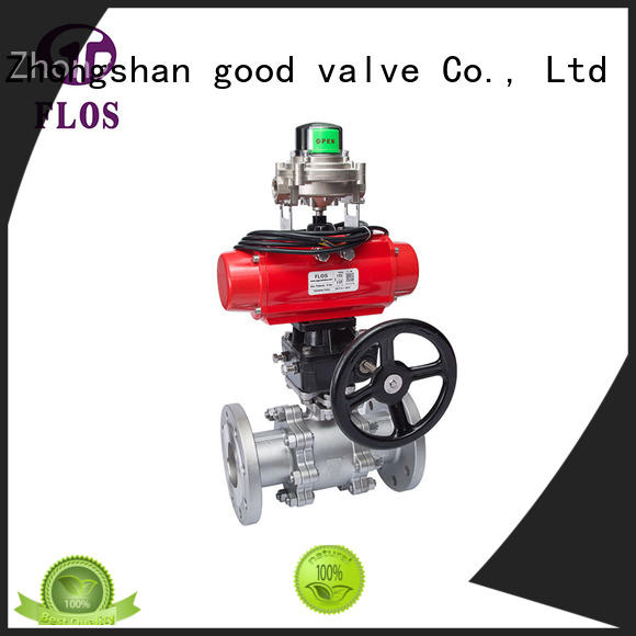 3 pc pneumatic/worm ball valve with open-close position switch，flanged ends