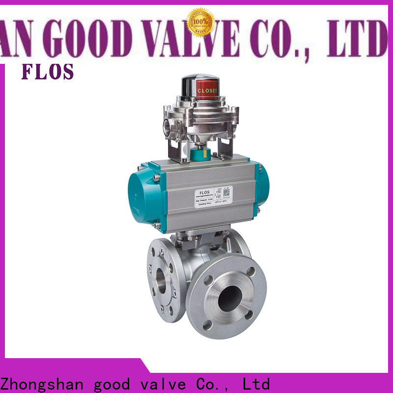 FLOS steel three way valve factory for closing piping flow